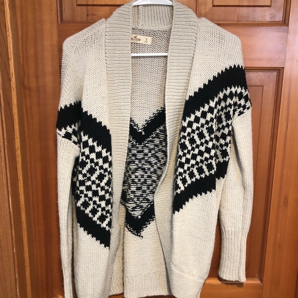 Cream and black cardigan